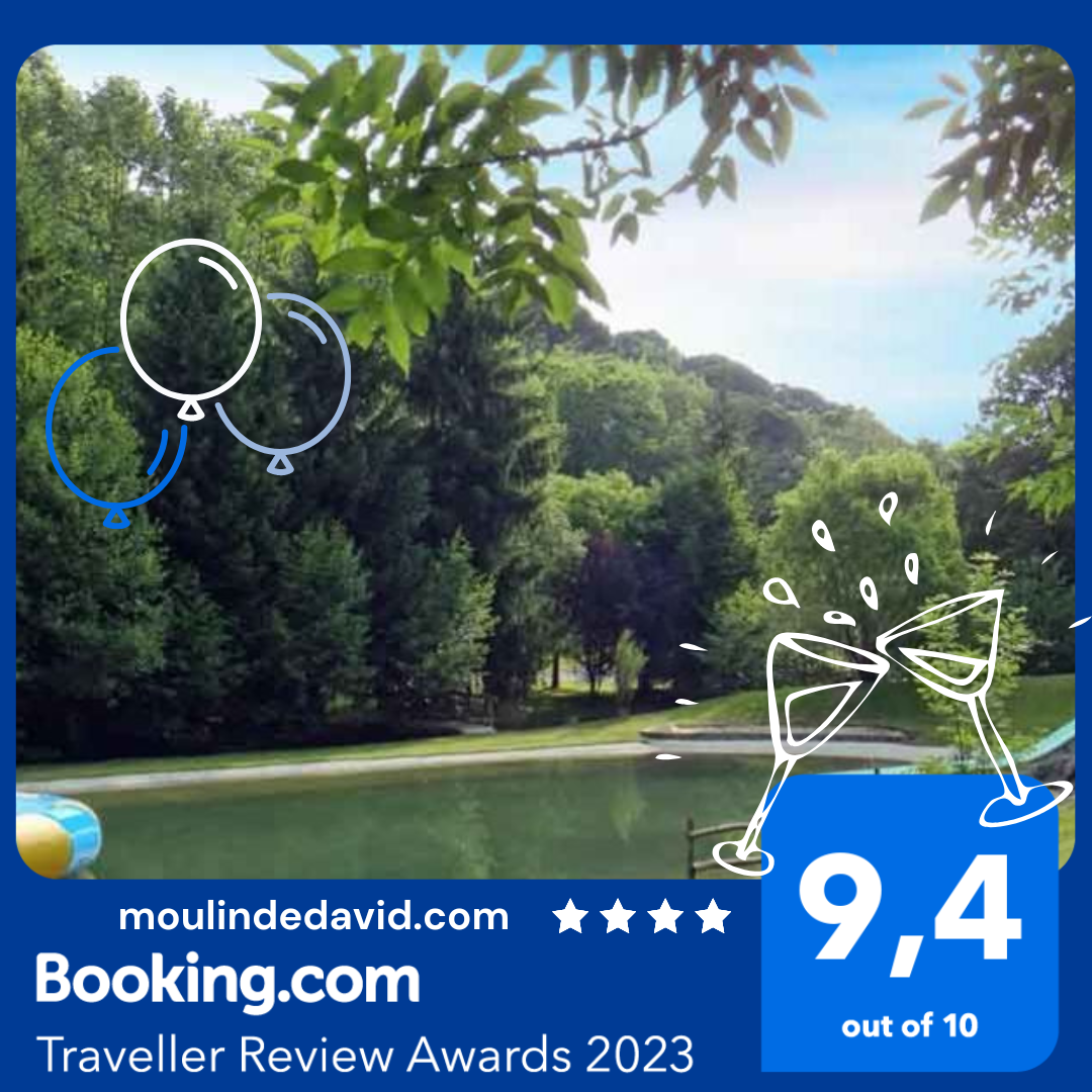 Camping Le Moulin de David, gelegen in de Dordogne, is zojuist bekroond met de Traveller Review Awards 2023